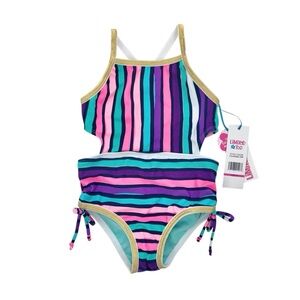 Limited Too girls abstract stripe one piece swimsuit